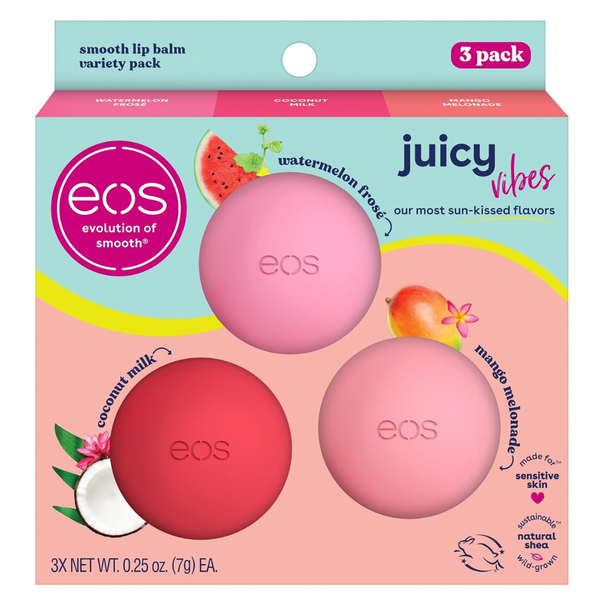 3-Pack 0.25 Oz Eos Juicy Vibes Lip Balm Variety Pack