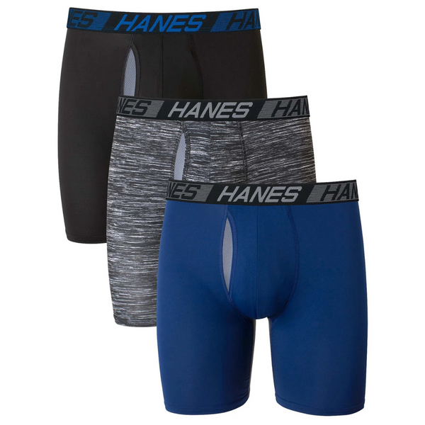 3-Pack Hanes X-Temp Total Support Pouch Men's Long Leg Boxer Briefs