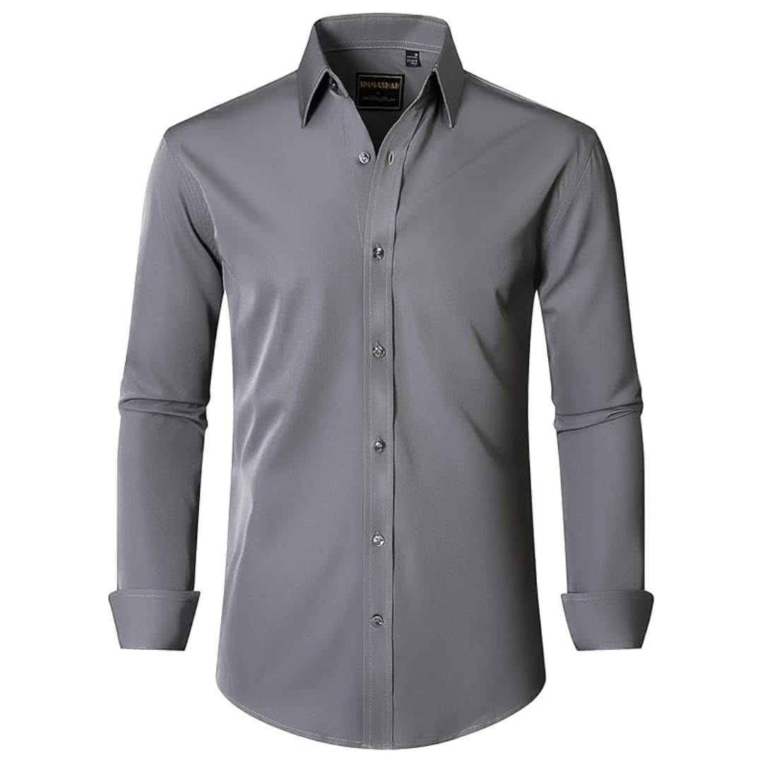 Men's Stretch Wrinkle Free Formal Long Sleeve Shirt