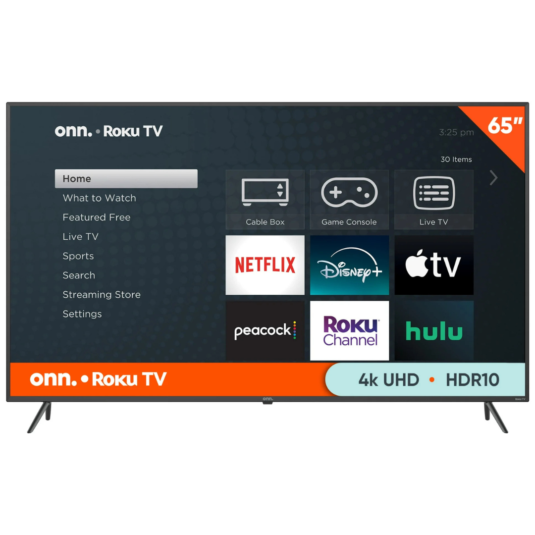 Onn 65" 4K Ultra HDR Smart LED Roku TV (100012587)