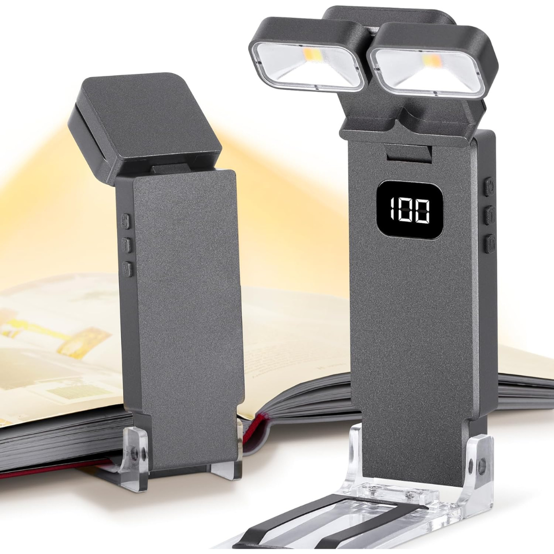 1000mAh Rechargeable Dual-Heads Clip on LED Bookmark Lamp