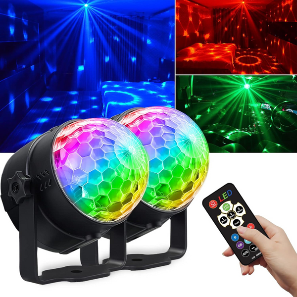 2-Pack LED Disco Ball Party Light