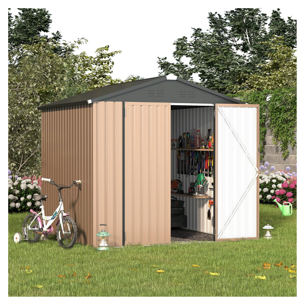 7' x 7' Storage Metal Large Outdoor Shed