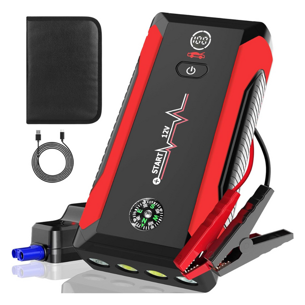 Jaopae 12V Portable Car Jump Starter With 4 Modes Flashlight