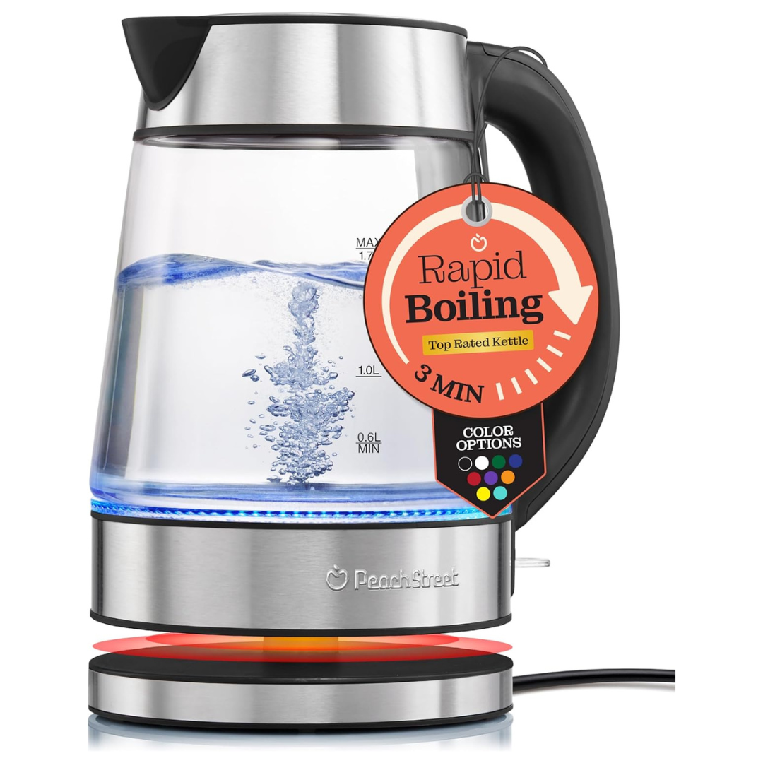 Peach Street 1.7L 1500W Speed-Boil Electric Kettle