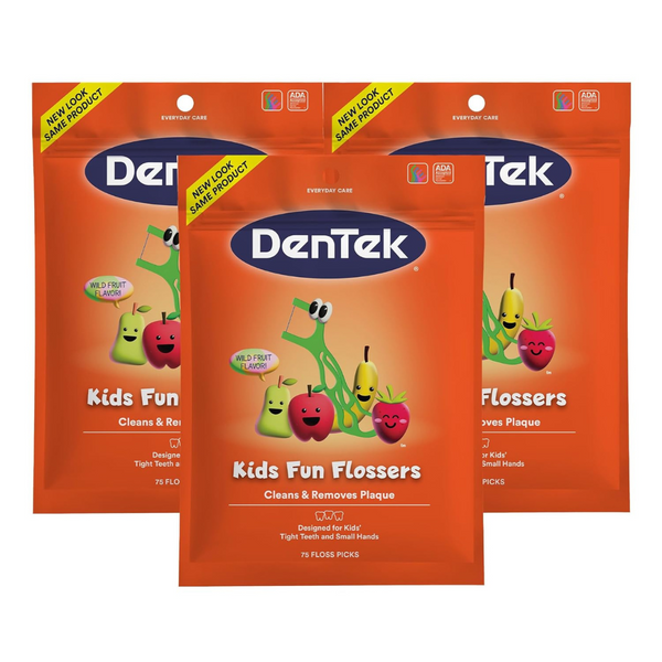 3-Pack DenTek Kids Fun Flossers (Wild Fruit) (75-Count Per Pack)