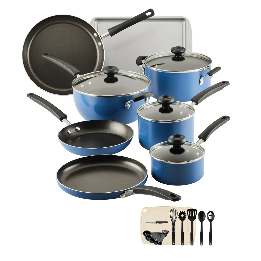 24-Piece Farberware Nonstick Cookware Pots & Pans Set (2 Color Options)