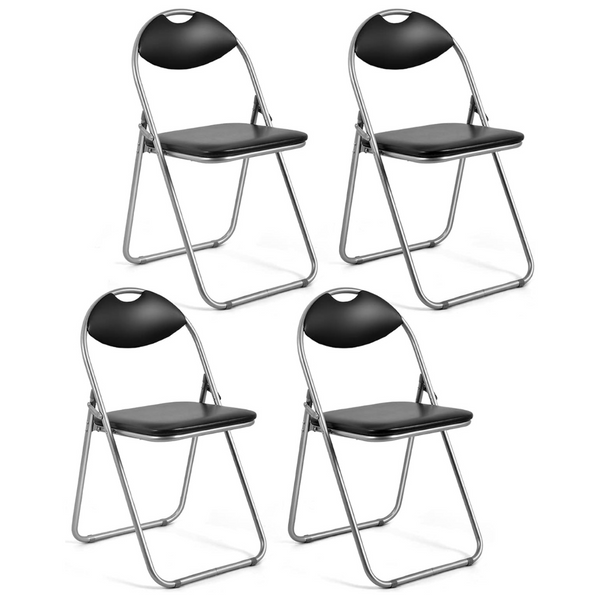 4-Pack Folding Waiting Room Chairs With Padded Seats