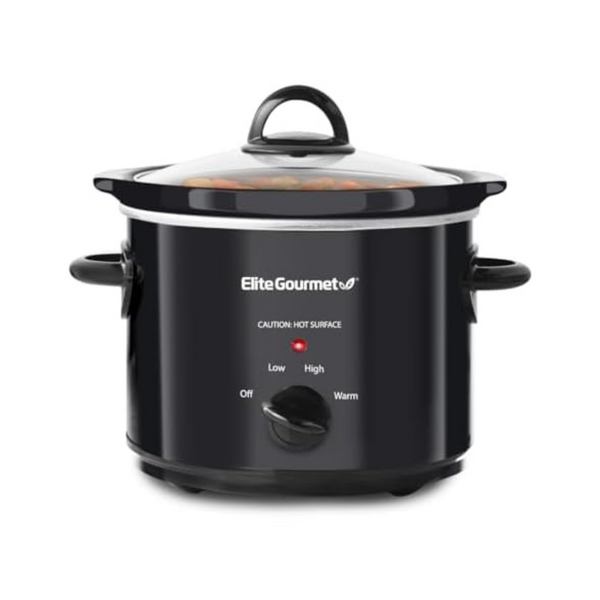 Elite Gourmet MST-350B Electric Oval Slow Cooker (3 Quart)