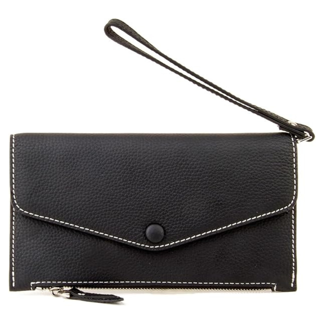 Donnain Women's Full-Grain Cow Leather Classic Clutch Purses