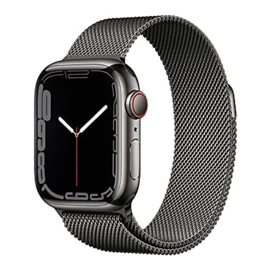 Apple Watch 7 GPS + Cellular 41mm Smartwatch (Stainless Steel Case, Milanese Loop)