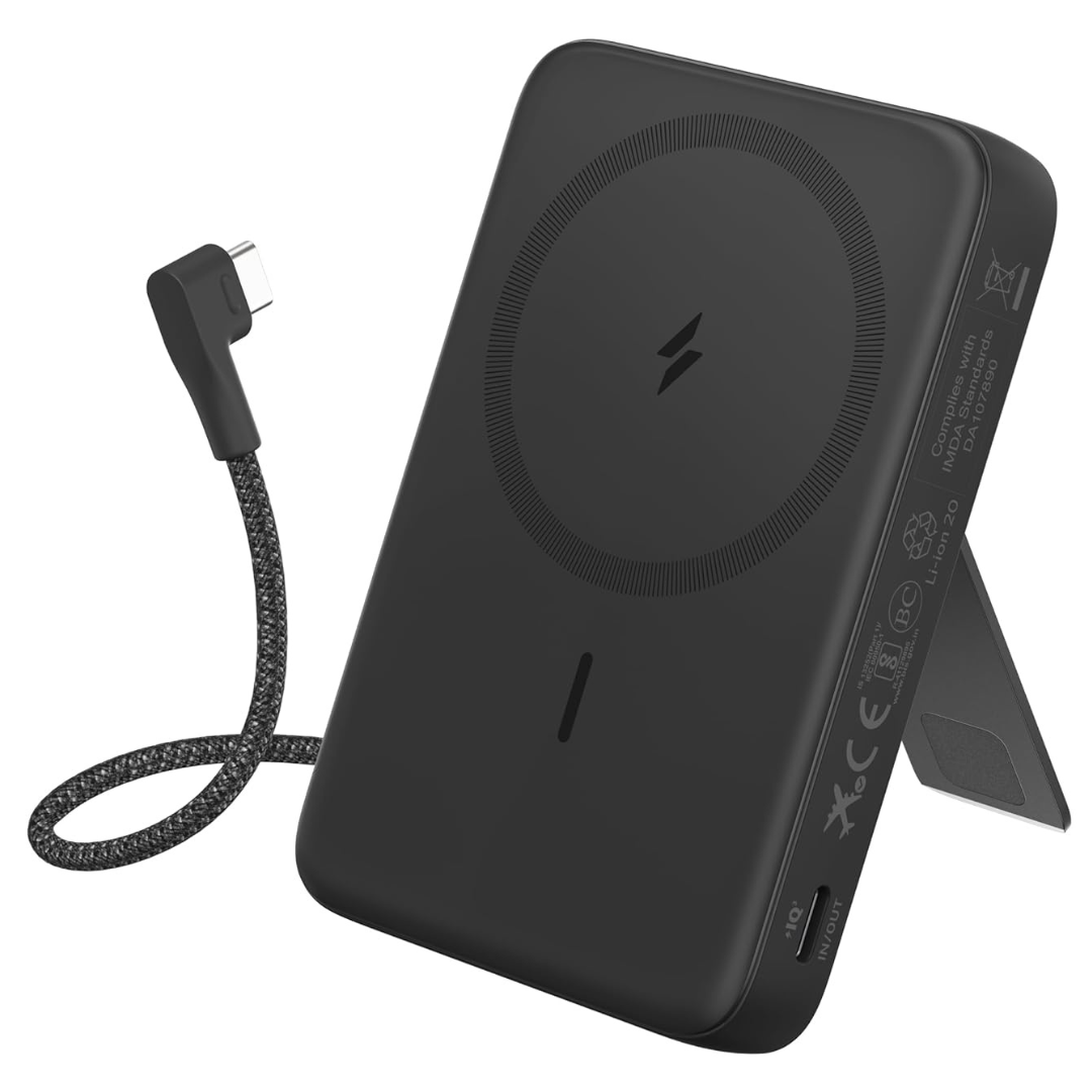 Anker Zolo 10000mAh Wireless Portable Magnetic Power Bank w/Built-in USB-C Cable