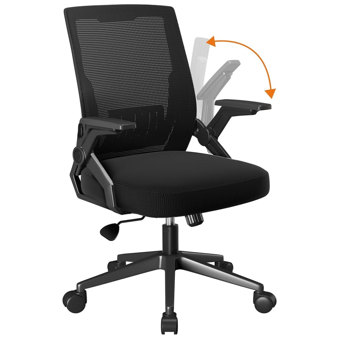 COMHOMA Flip-up Armrests Ergonomic Computer Foldable Mesh Chair