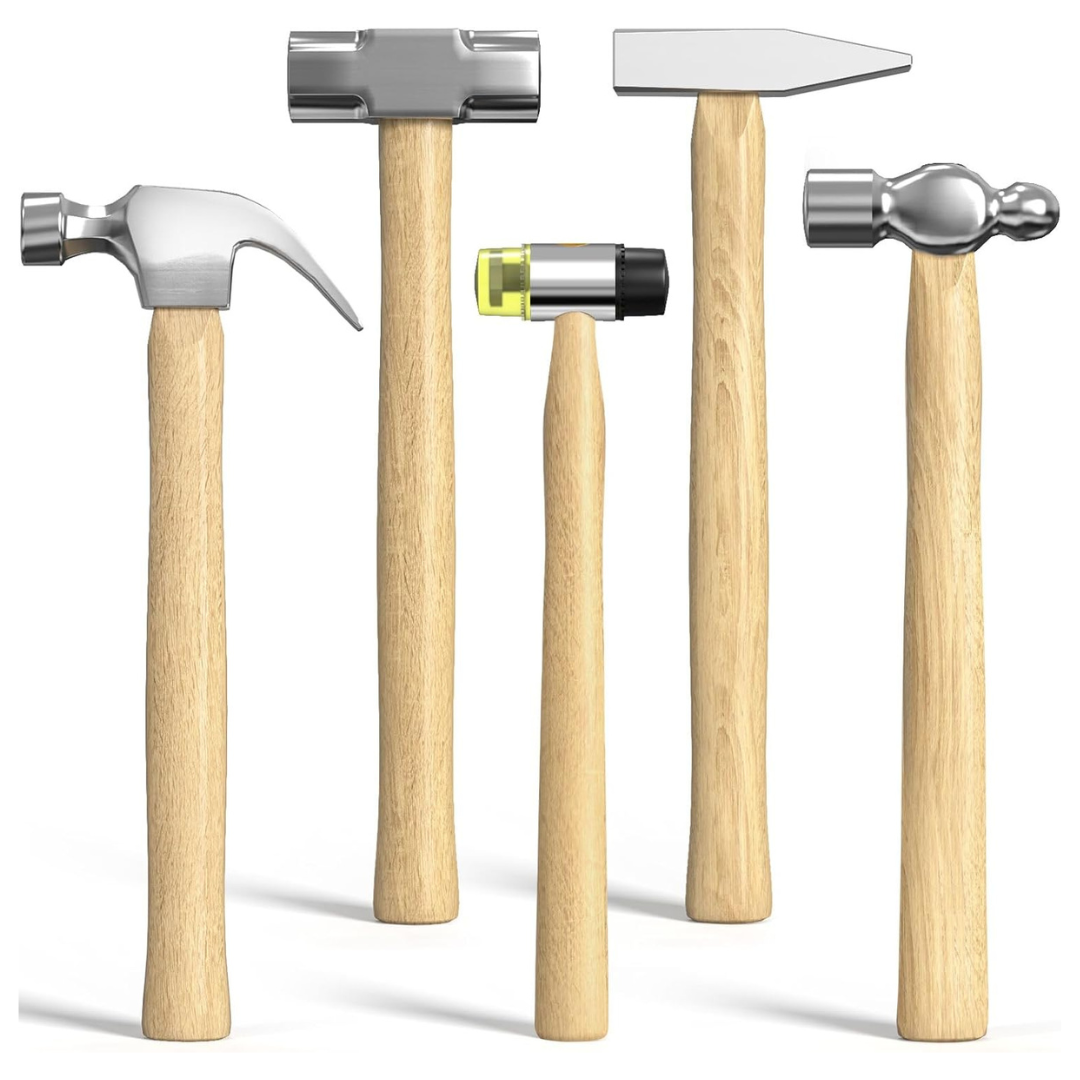 5-Piece Forged and Polished Steel Head Hammer Set