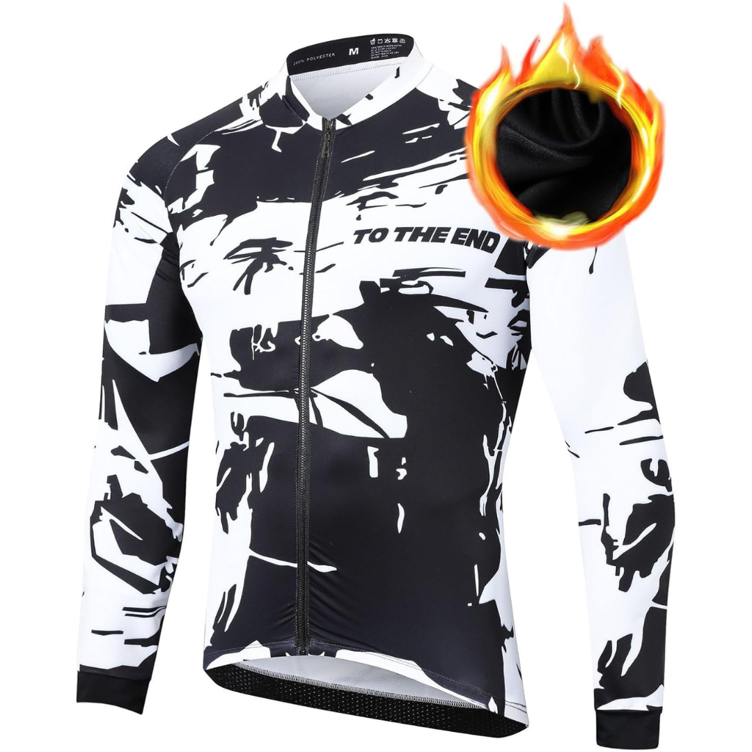 Men's Winter Thermal Fleece Moisture Wicking Cycling Jersey