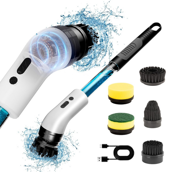 Electric Spin Scrubber with 5 Replaceable Brush Heads