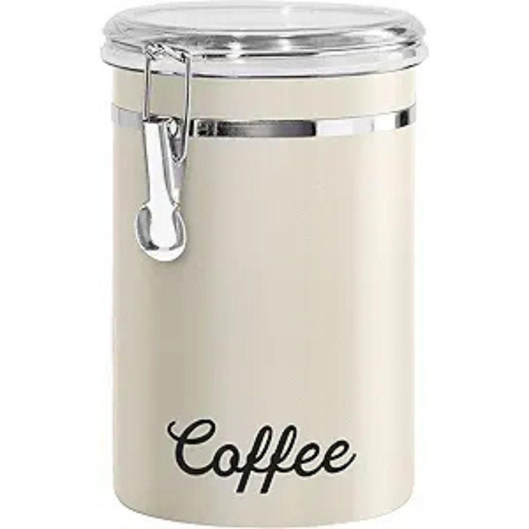 Oggi Stainless Steel Coffee Canister with Airtight Clamp Lid, 62 fl oz