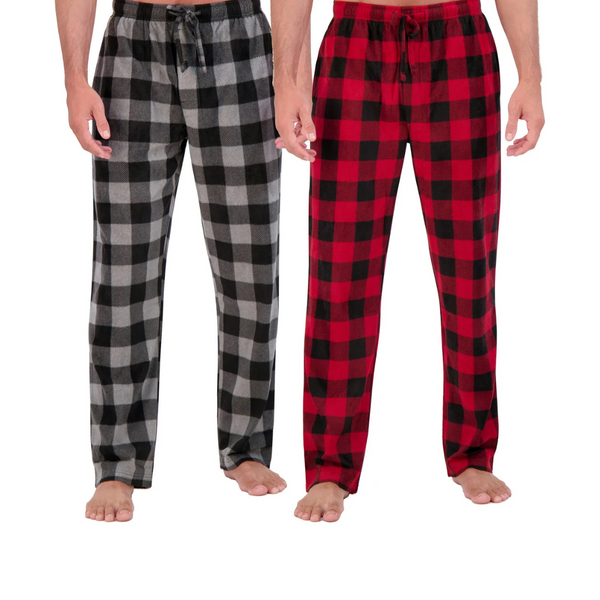 2-Pack Hanes Men's Microfleece Pajama Sleep Pants (3 color options)