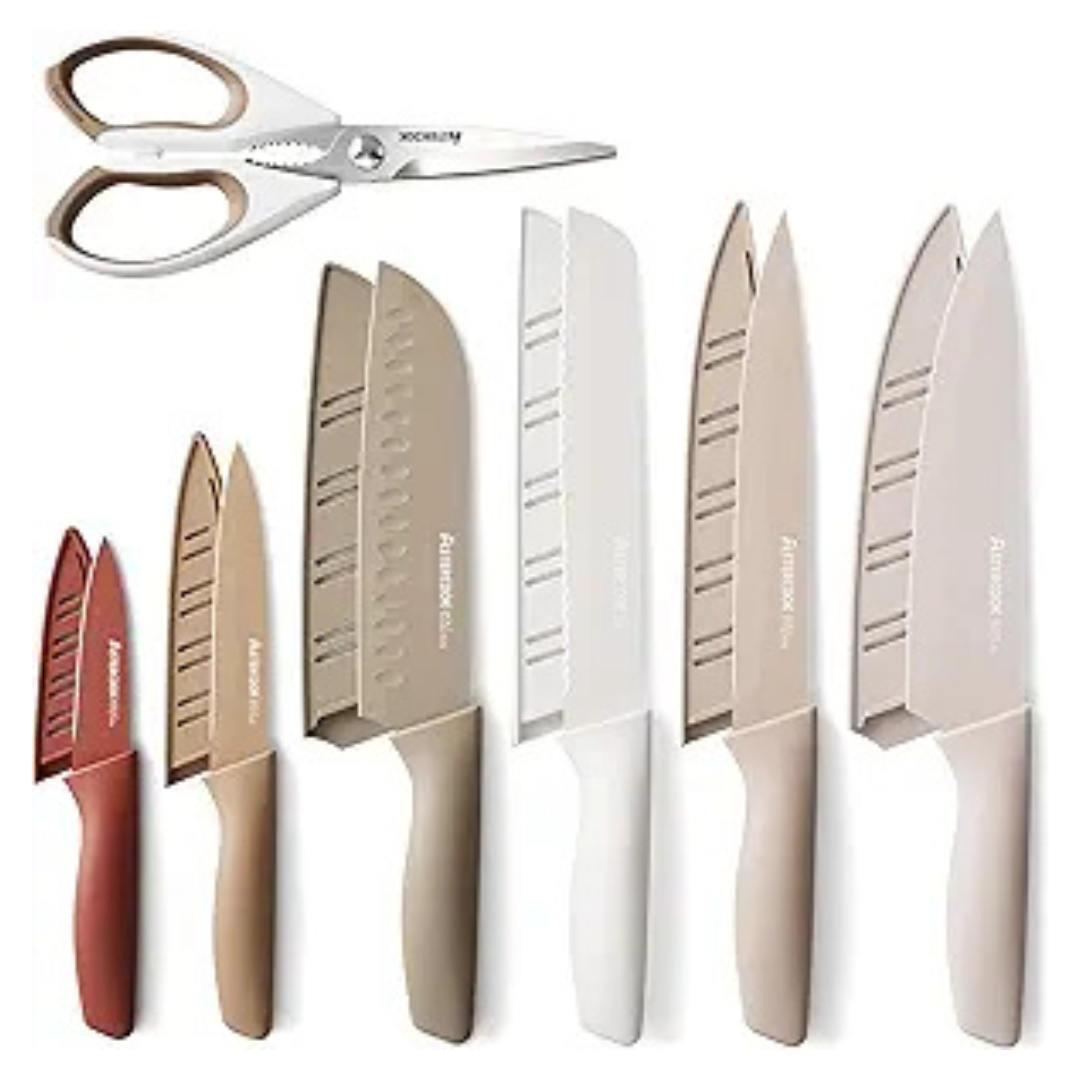 13-Piece Astercook Stainless Steel Anti-Rust Coating Chef Knife Sets