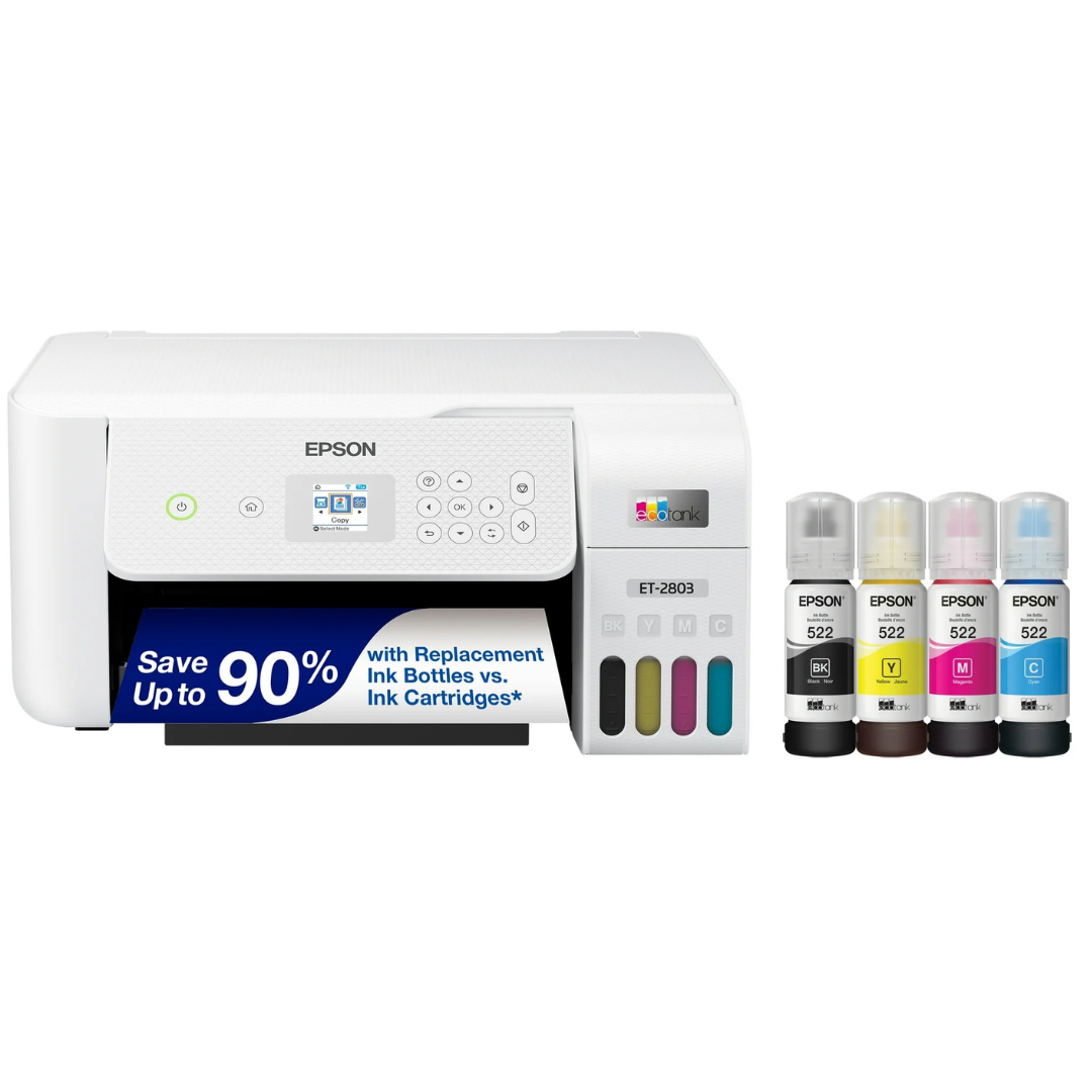 Epson EcoTank ET-2803 Wireless Color Inkjet 3-In-1 Printer