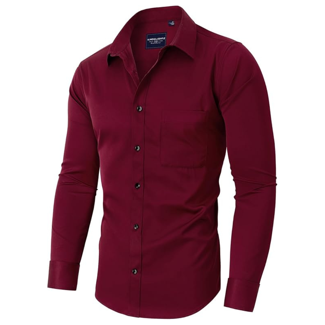 Alimens & Gentle Men's Long Sleeve Dress Shirts With Pocket