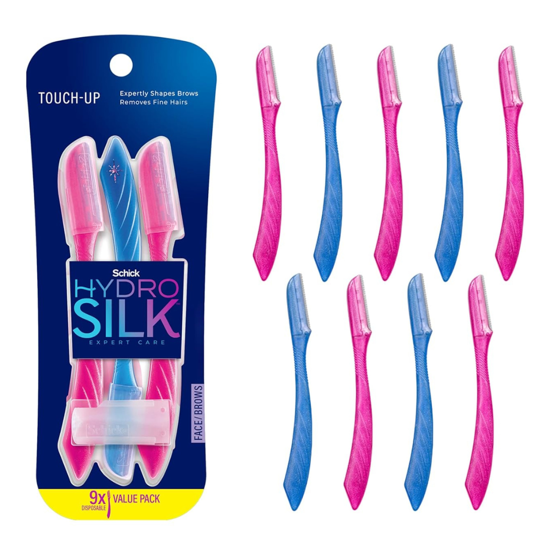 9-Count Schick Hydro Silk Women's Face & Eyebrow Exfoliating Razor