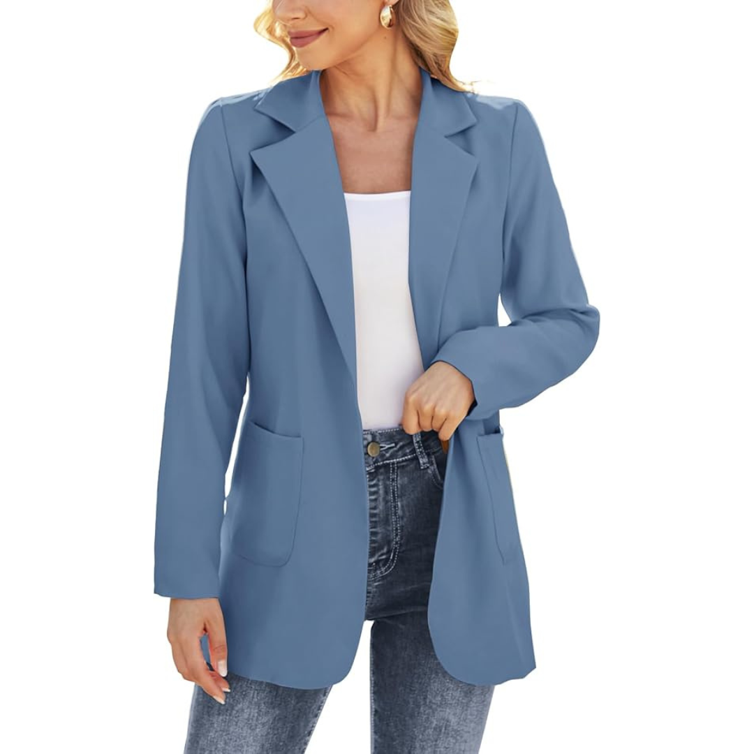 Dazosue Women's Slim Buttonless Open Front Blazers