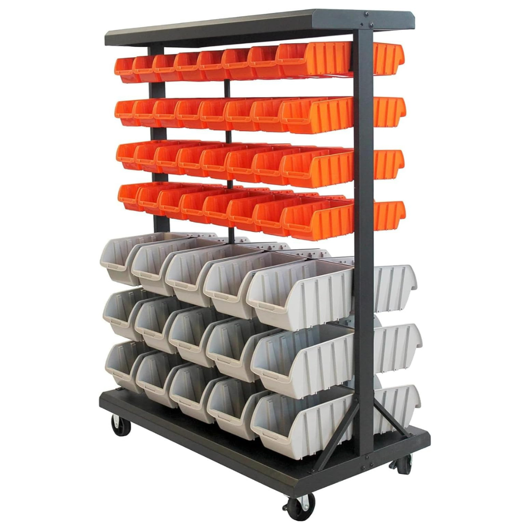 Trinity EcoStorage 6-Tier Dual-Sided Rolling Bin Rack