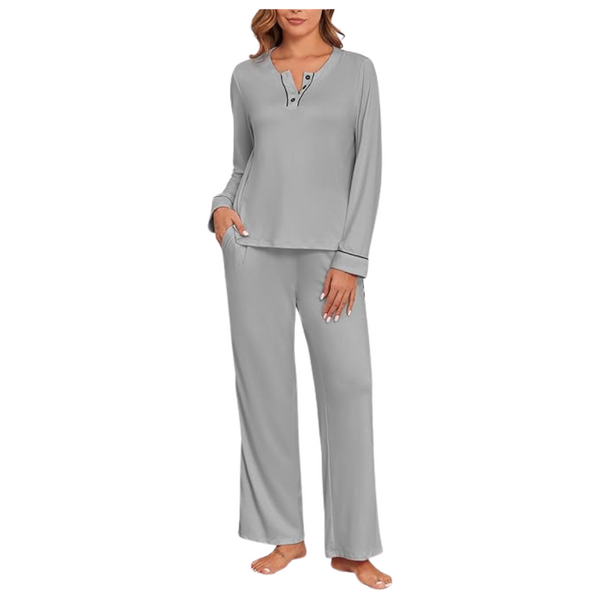 Women's Henley Top & Cozy Pajama Lounge Set