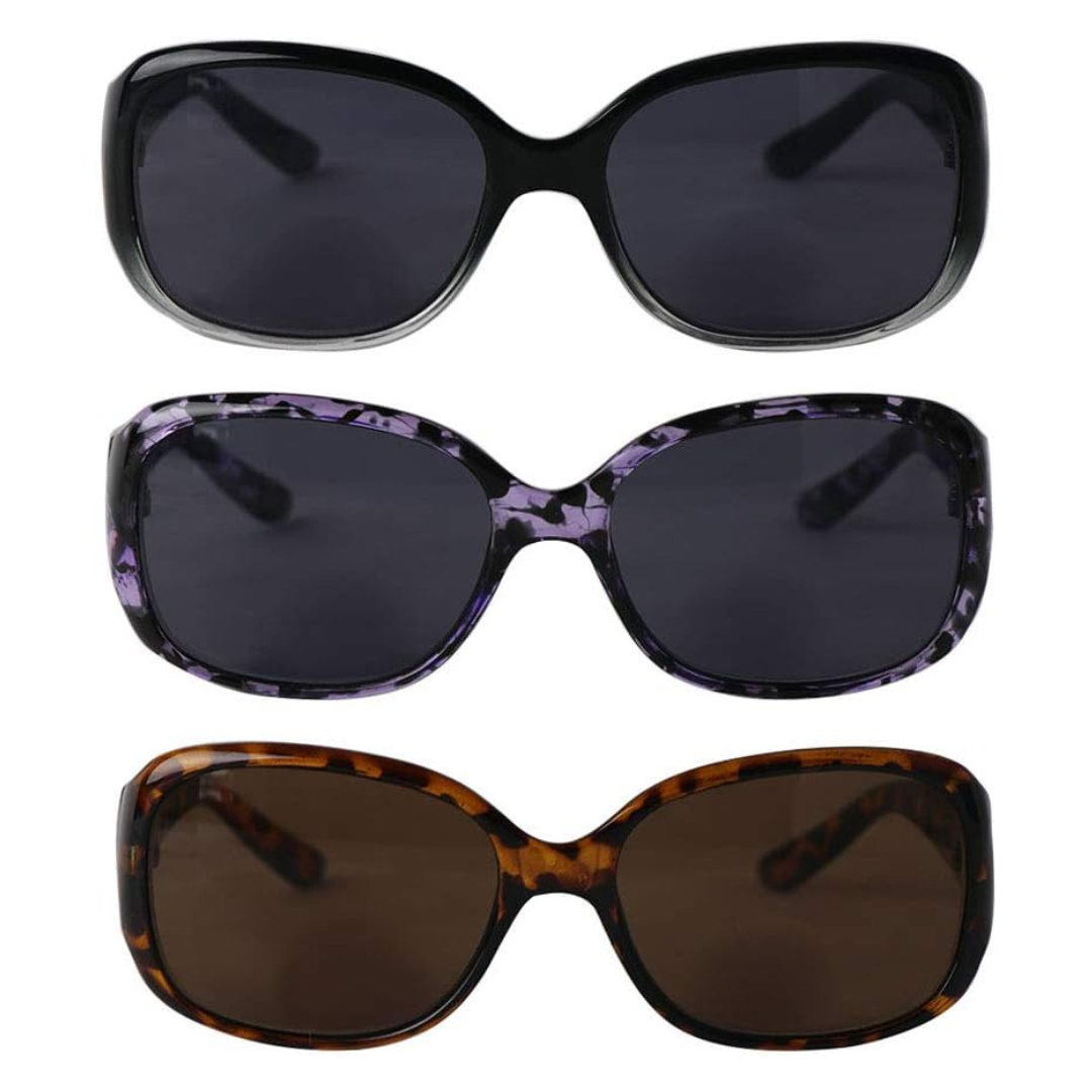 3-Pack Women's Oversize UV Protection Bifocal Sunglasses