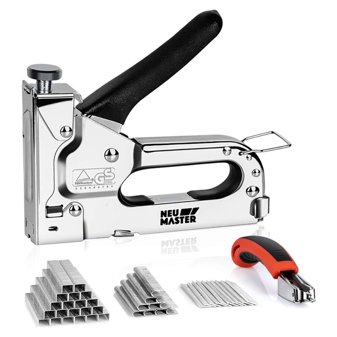 NEU MASTER 3-in-1 Staple Gun With Stapler Remover & 2000-Piece Staples