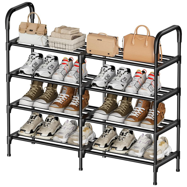 Oeofuzep 4-Tier Metal Free-Standing Storage 20-Pairs Shoe Rack