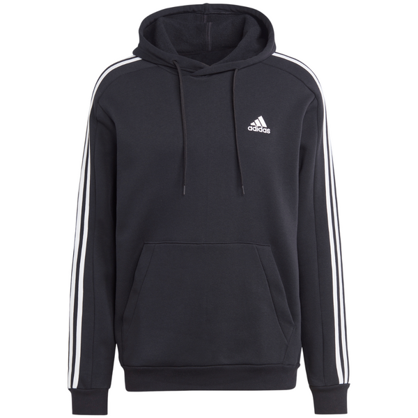 Adidas Men's Essentials Fleece 3-Stripes Hoodie (Black)