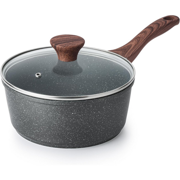 Sensarte 2.5 Qt. Ceramic Nonstick Saucepan with Lid & Handle (3 Colors)