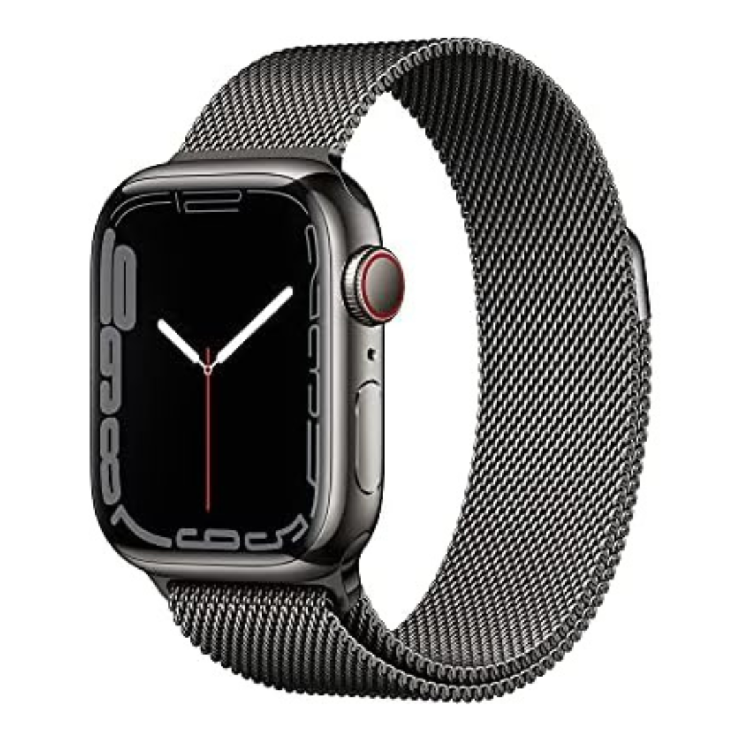 Apple Watch 7 GPS + Cellular 41mm Smartwatch (Stainless Steel Case, Milanese Loop)