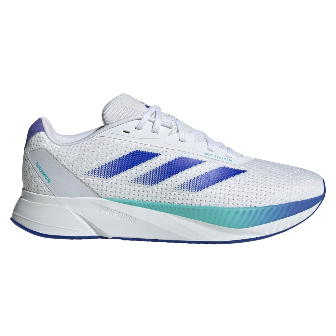 Adidas Men's Duramo SL Running Sneaker (White/Lucid Blue/Flash Aqua)