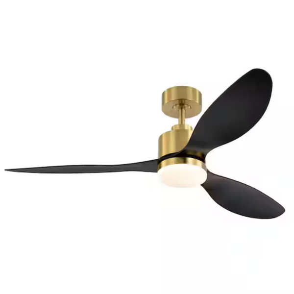 Breezary Sawyer 52 in. Integrated LED Indoor Gold Ceiling Fans