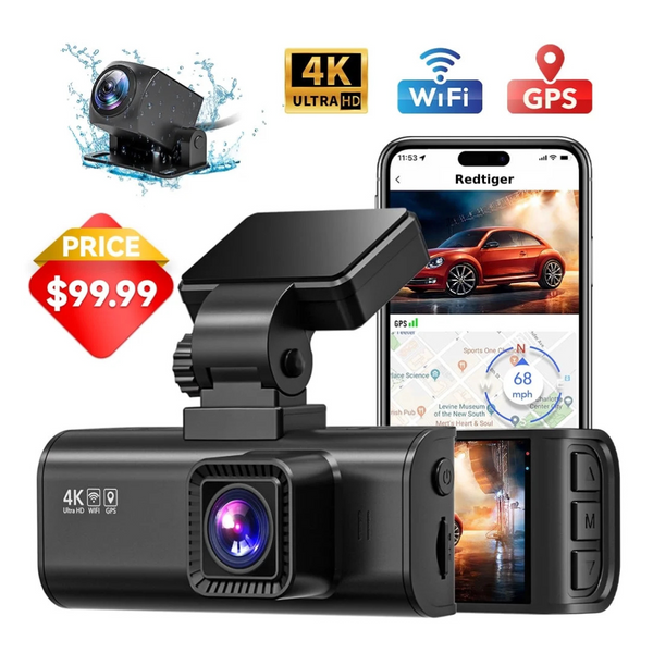 Redtiger F7NP 4K/2.5K Full HD Front Rear Dash Camera