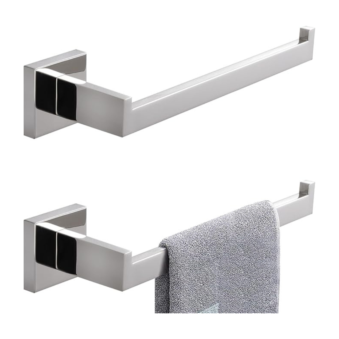 2-Pack Bathroom Chrome Silver Hand Towel Bar