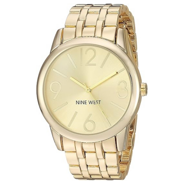 Nine West Women's Champagne Dial Gold-Tone Bracelet Watch