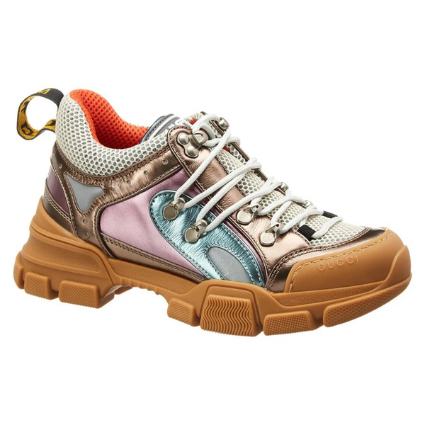 Gucci Women's Flashtrek Leather Sneaker (Gold)