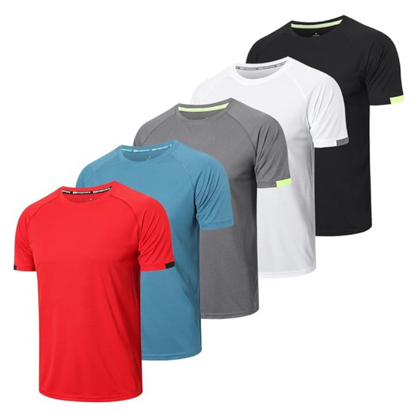 5 Pack Quick Dry Athletic Running Gym Workout Shirts