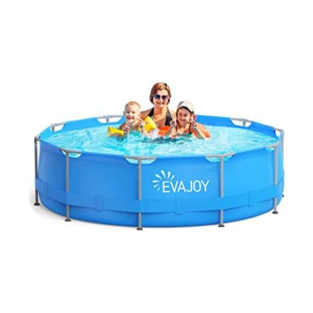 Evajoy 12ft x 30" Heavy-Duty PVC Metal Frame Swimming Pool