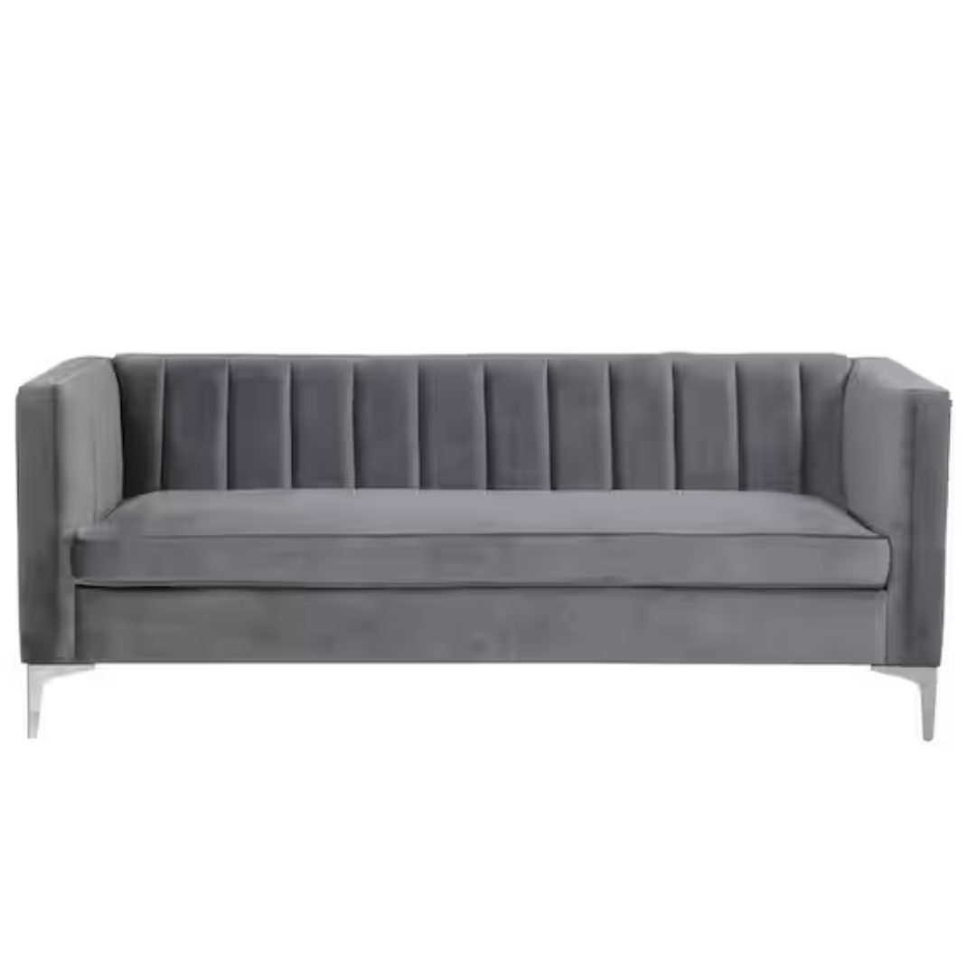 Tufted 3-Seater Velvet Sofa