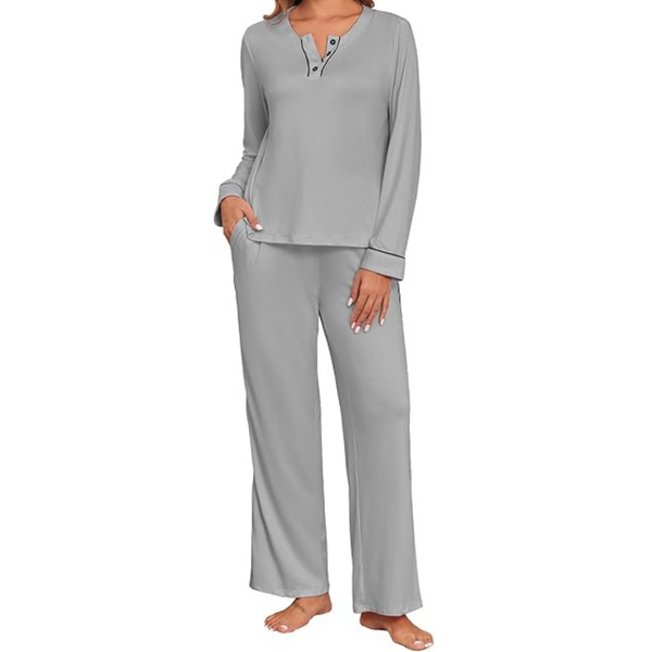 Women's Henley Top & Cozy Pajama Lounge Set