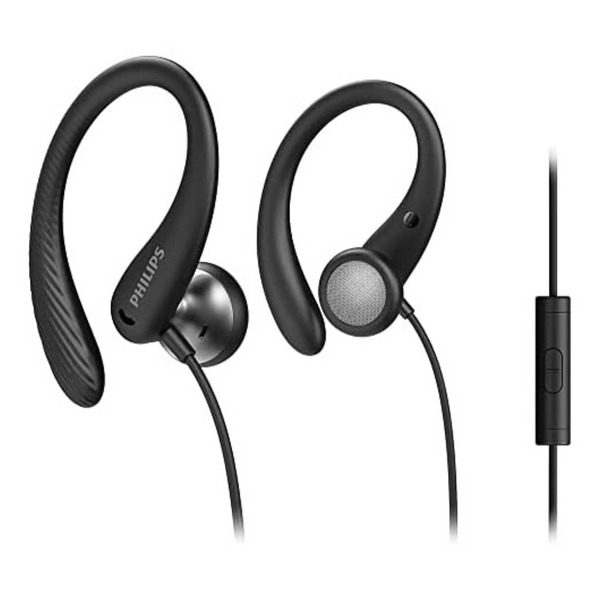 PHILIPS IPX2 Sweat-Resistant Sports Headphones w/ Microphone (A1105BK/00)