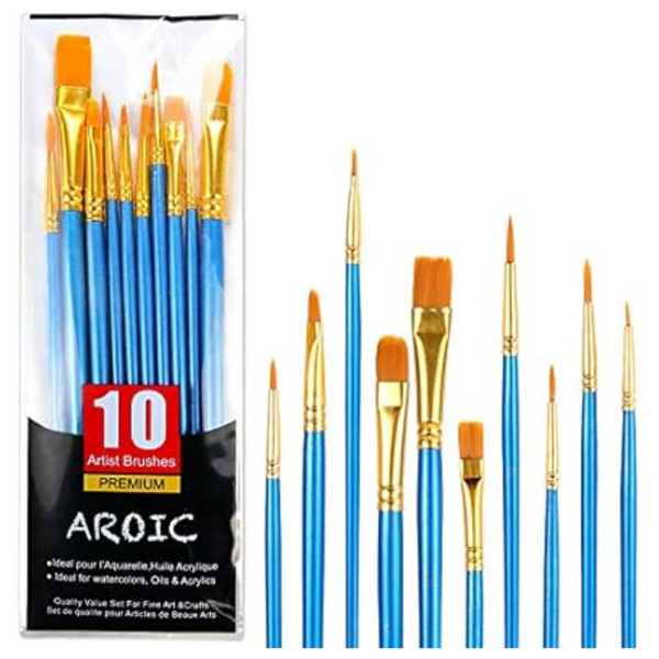 Nylon Acrylic Paint Hair Brushes Set For All Purpose