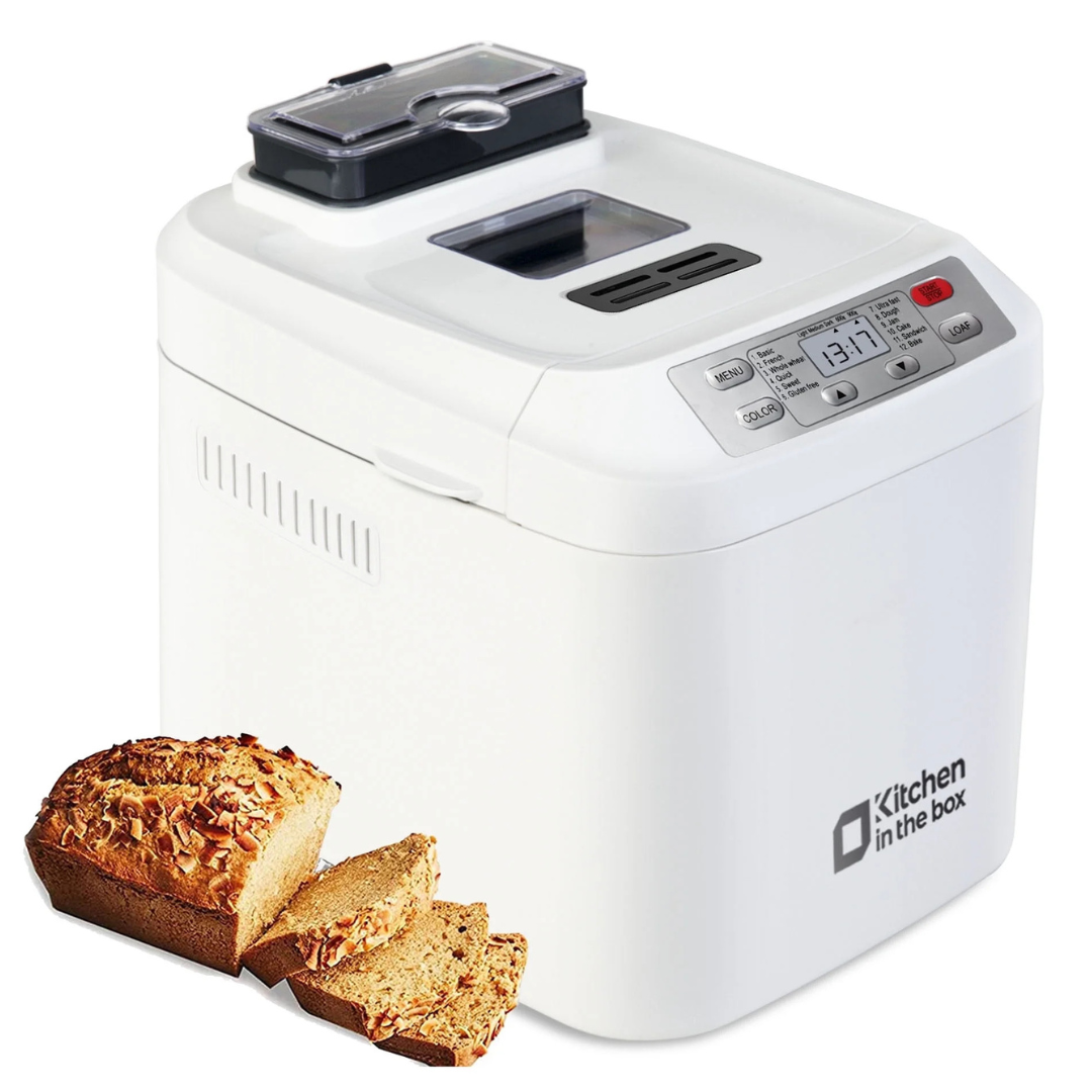 Kitchen In The Box 2Lb Bread Machine With Auto Fruit Nut Dispenser