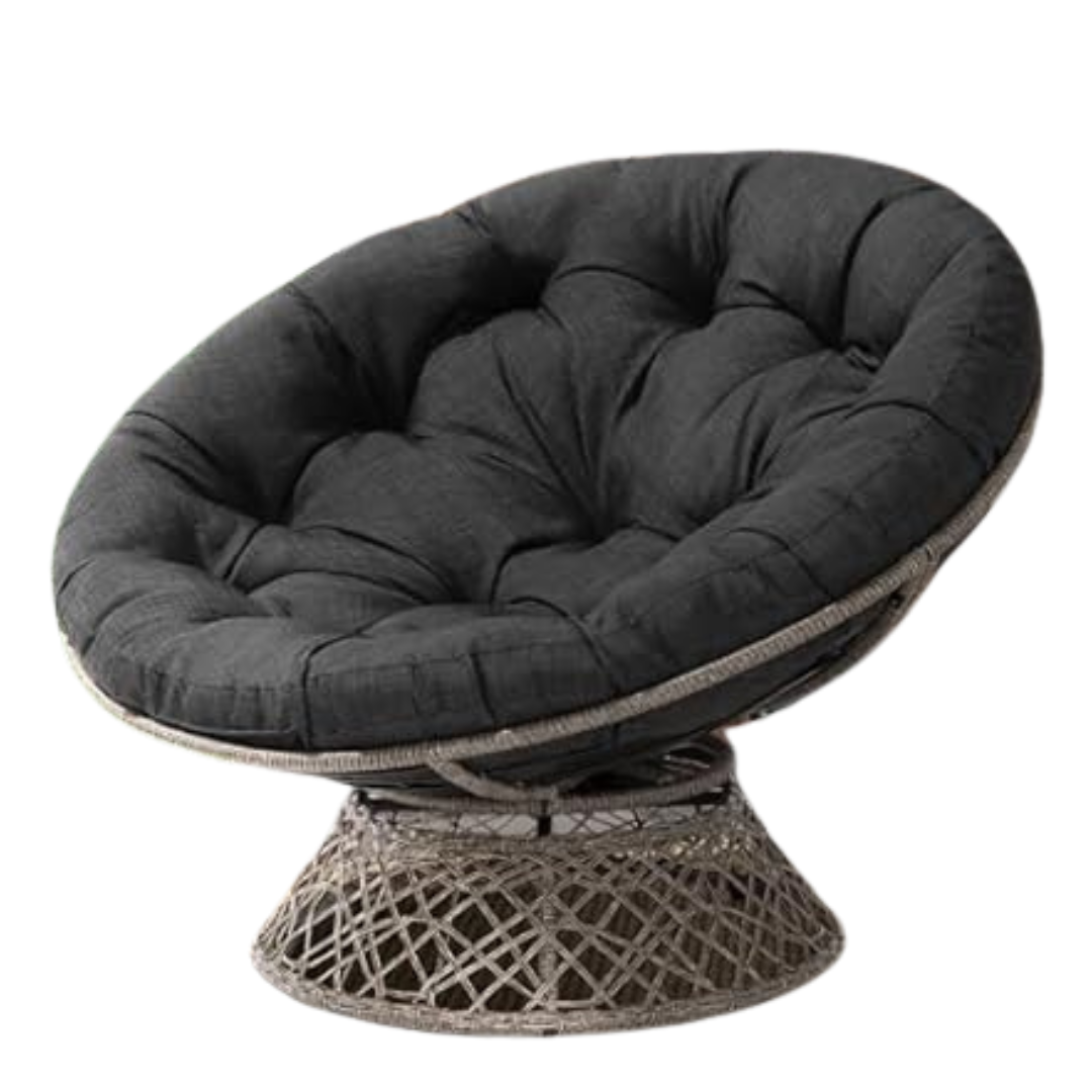 Wicker Cushioned Swivel Papasan Chair