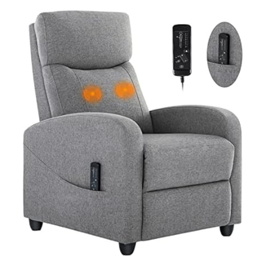 Living Room Massage Single Fabric Recliner Sofa Adjustable Theater Chair